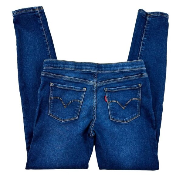Levi's Girls 710 Super Skinny Blue Denim Mid-Rise Stretch Fit Jeans Size 16 - Picture 5 of 12